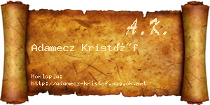 Adamecz Kristóf névjegykártya