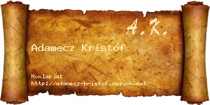 Adamecz Kristóf névjegykártya