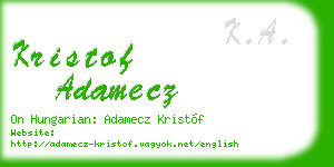 kristof adamecz business card