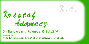 kristof adamecz business card